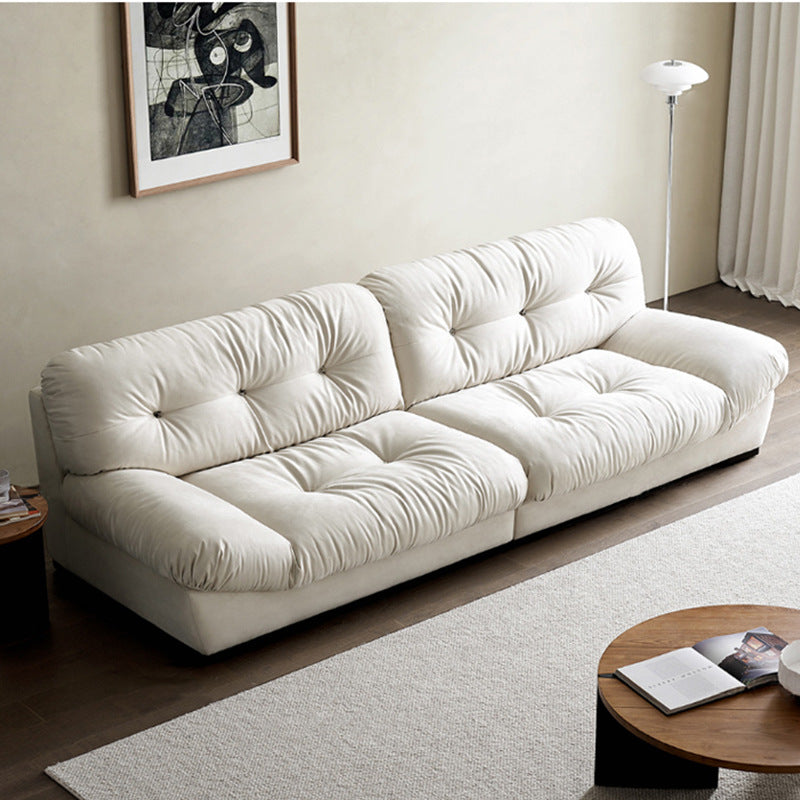 Foshan factory personalized cloud sofa italian living room straight row all-in-one cream style small apartment fabric sofa