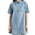 foreign trade new arrivalsummernew arrival denim dress lapel thin short-sleeved loose shirt casual style