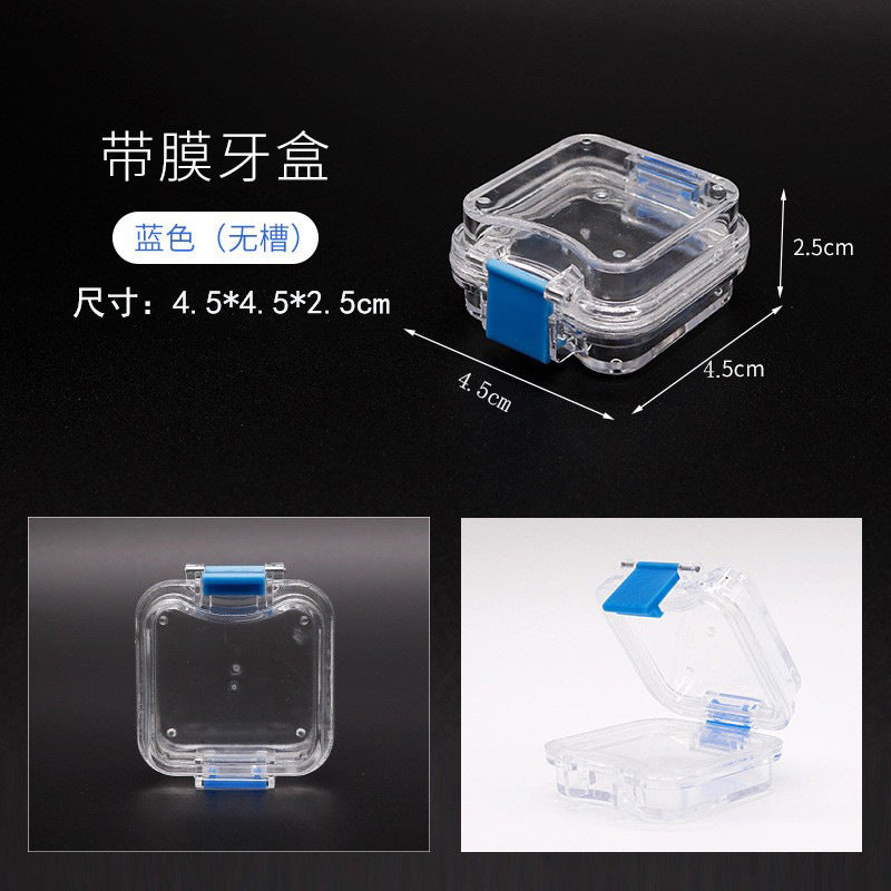 Dental transparent film box, denture holder box, film tooth box, denture packaging box, orthodontic box, logo can be printed.