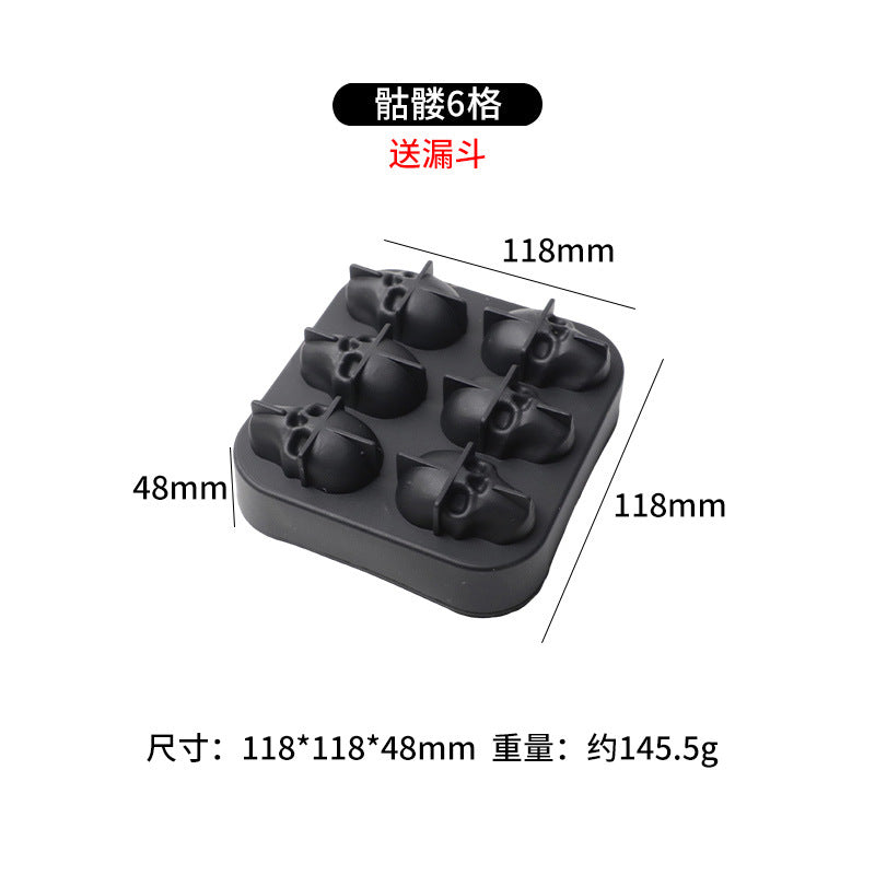 Freeze ice cube mold with lid silicone ice grids ice making film skull square ice maker cocktail ice ball film