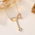 Wholesale luxury necklace fashion cross-border jewelry women's personalized alloy diamond ball minimalist versatile autumn and winter sweater necklace