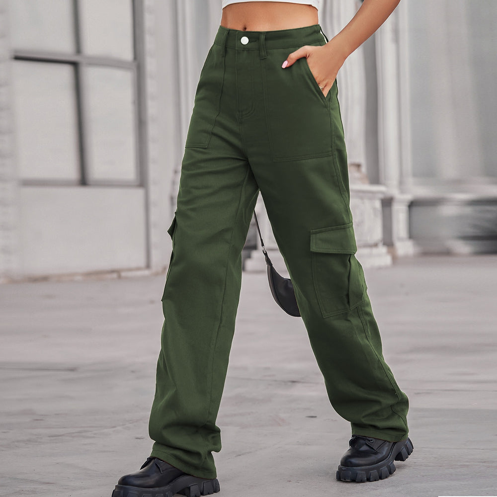 Insfashion cross-border  new arrival denim semi-elastic design stylisheasiest for matchworkwear pants  women's fashion