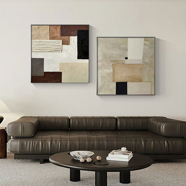 Wabi-sabi abstract living room decorative painting simple European dining room hanging painting Picasso sofa oil painting background wall art mural