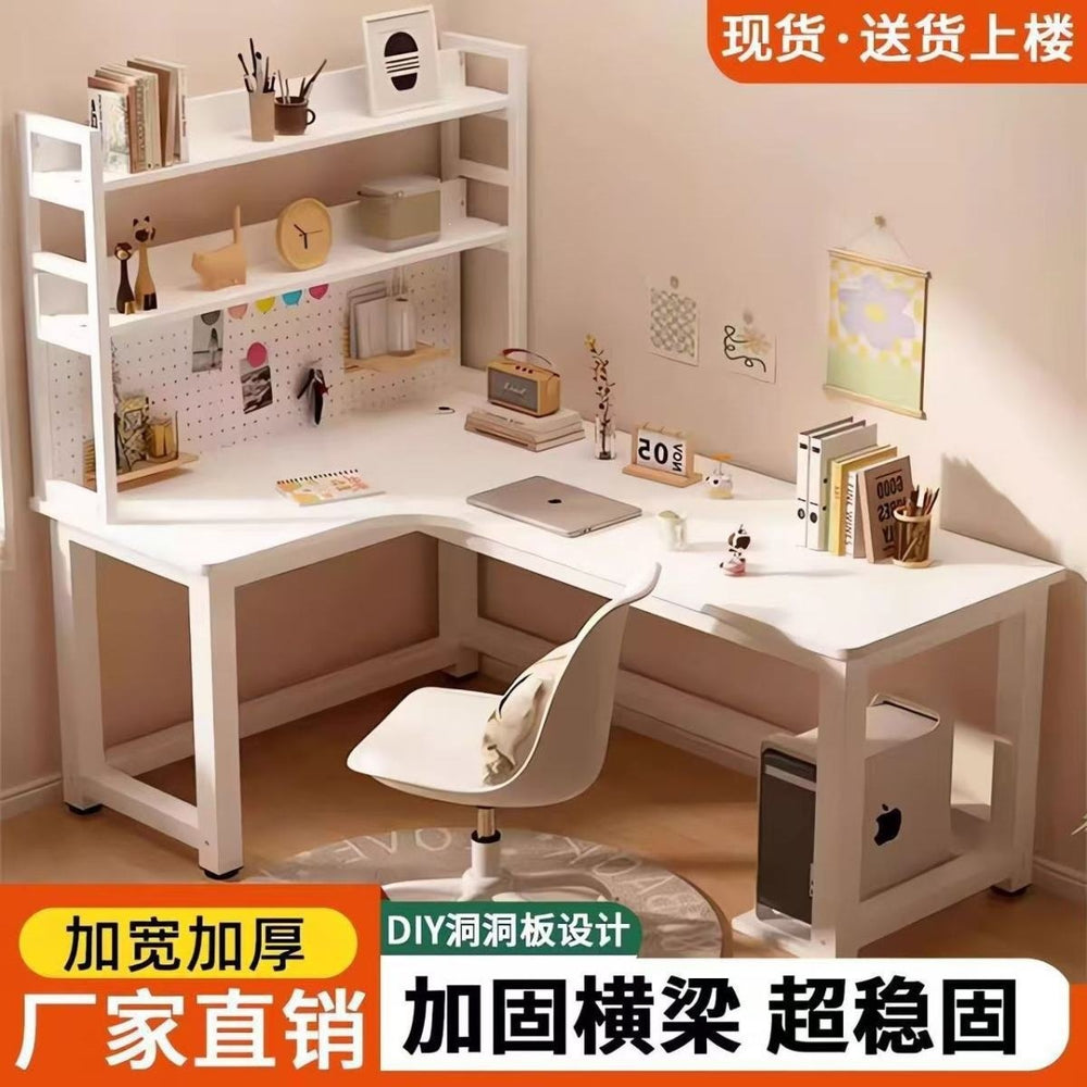 Corner gaming desk double computer desk desktop home desk bookshelf combination bedroom office desk writing desk gaming