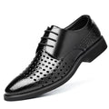 New arrival business hole cool leather shoes men's casual wedding groom british sandals summer breathable youth pointed toe men's shoes