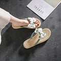 Floral flip-flops women's summer fashion sweet outdoor wear flat beach sandals wet-proof non-slip dorm room slippers