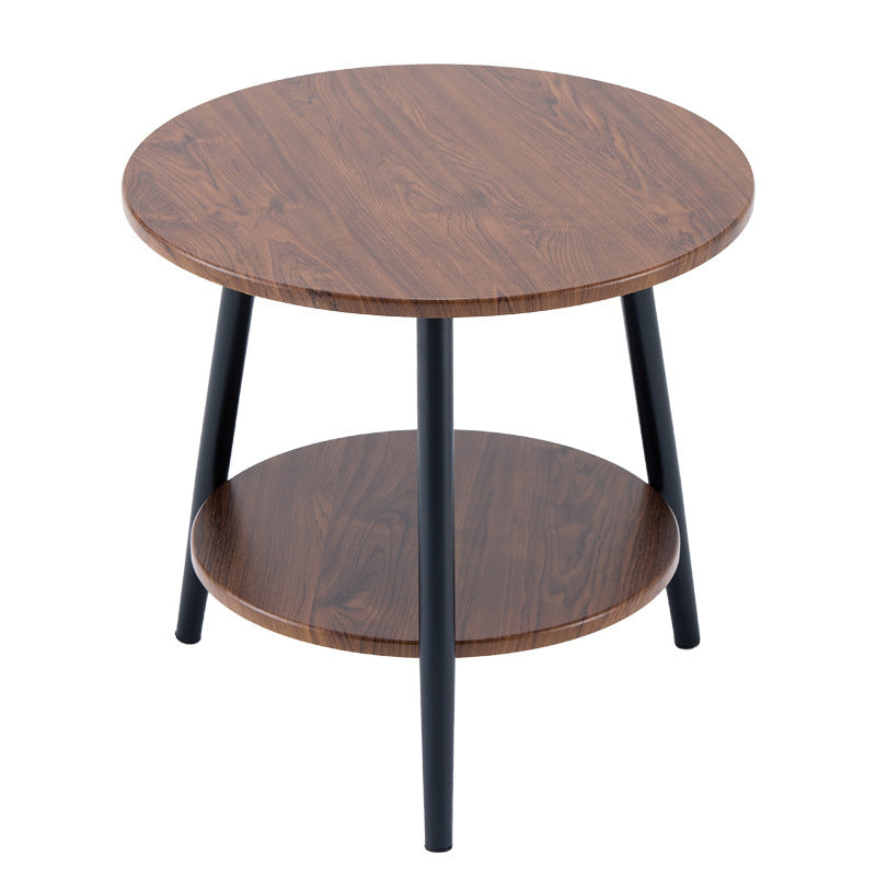 Small round table double-layered small coffee table double-layered iron table scandinavian style accessible luxurycasualins bedside table sofa coffee table