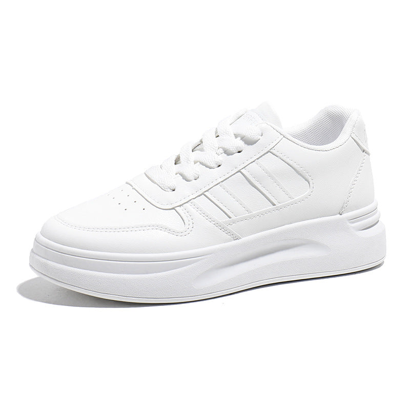 2025 spring new women's white sneakers - versatile chunky sole, korean style, ins & harajuku inspired, athletic skate shoes for students