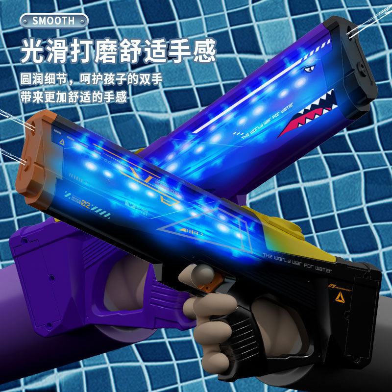 electric water gun fully automatic continuous fire cool light large capacity water beach water toy boy wholesale