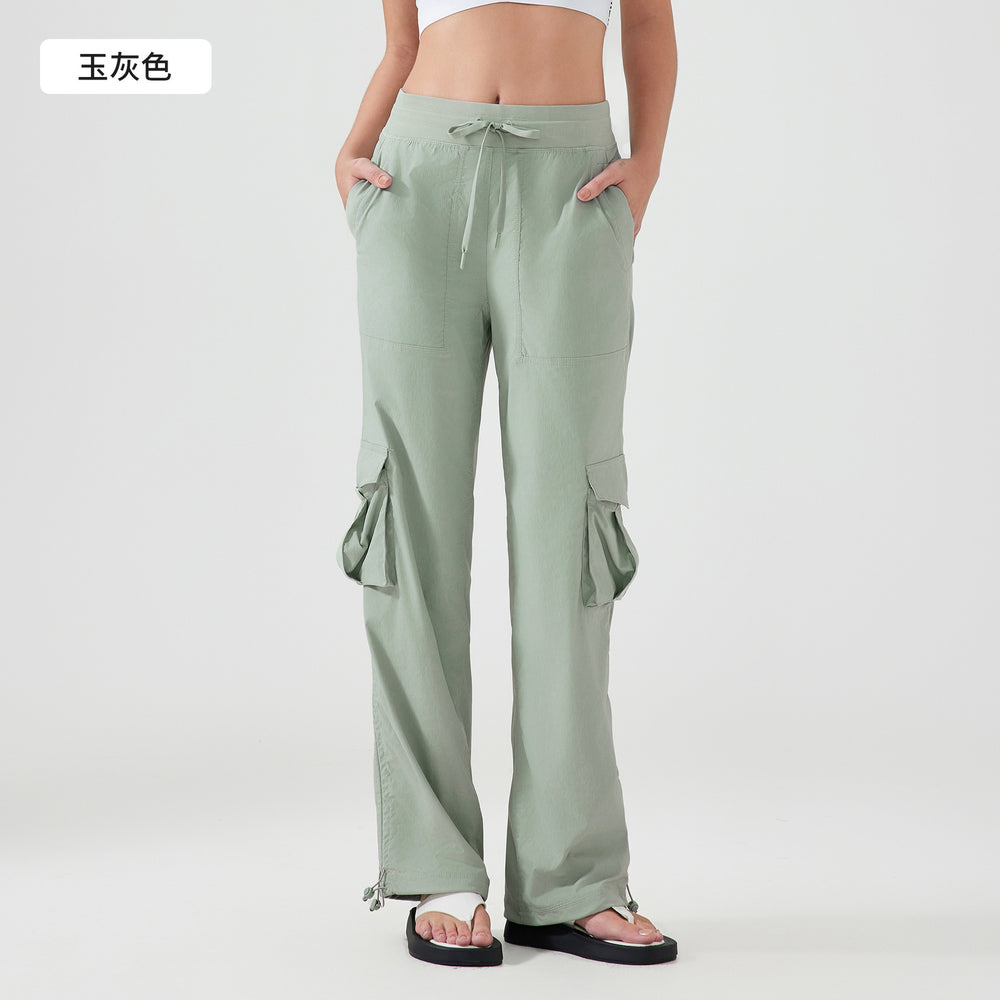 New outdoor running trousers - lightweight, quick-drying, multi-pocket, wide-leg cargo casual pants d25001
