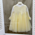 Girls' dress - new autumn  collection: stylish and sweet mesh skirt, chanel-inspired patchwork dress with bow detail, perfect for special occasions