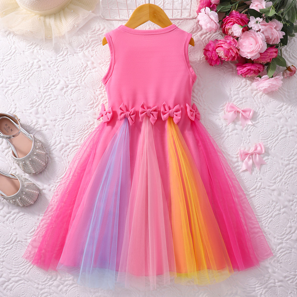 Girls' (toddler & little kid) dress, bowknot mesh sleeveless dress