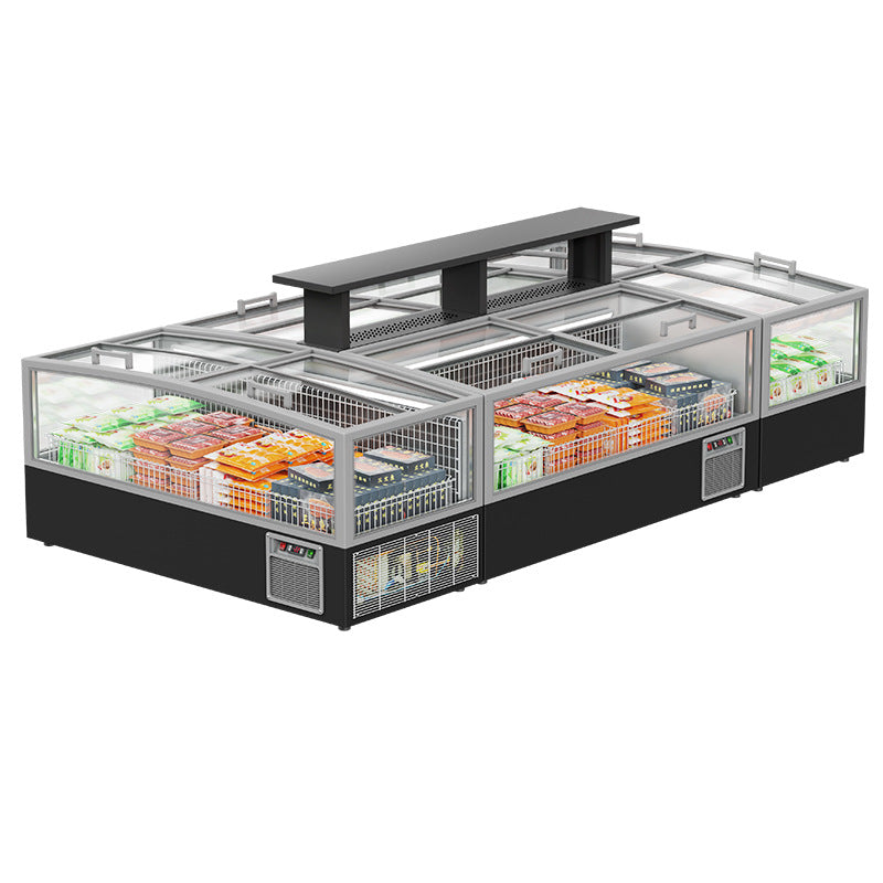 Huaer supermarket high window frost-free combination island cabinet commercial freezer seafood dumplings quick frozen food horizontal freezer