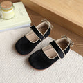 Vancahao girls' velvet princess shoes, new spring  collection: simple, soft-soled first walker shoes, grandmother shoes, and single shoes for children