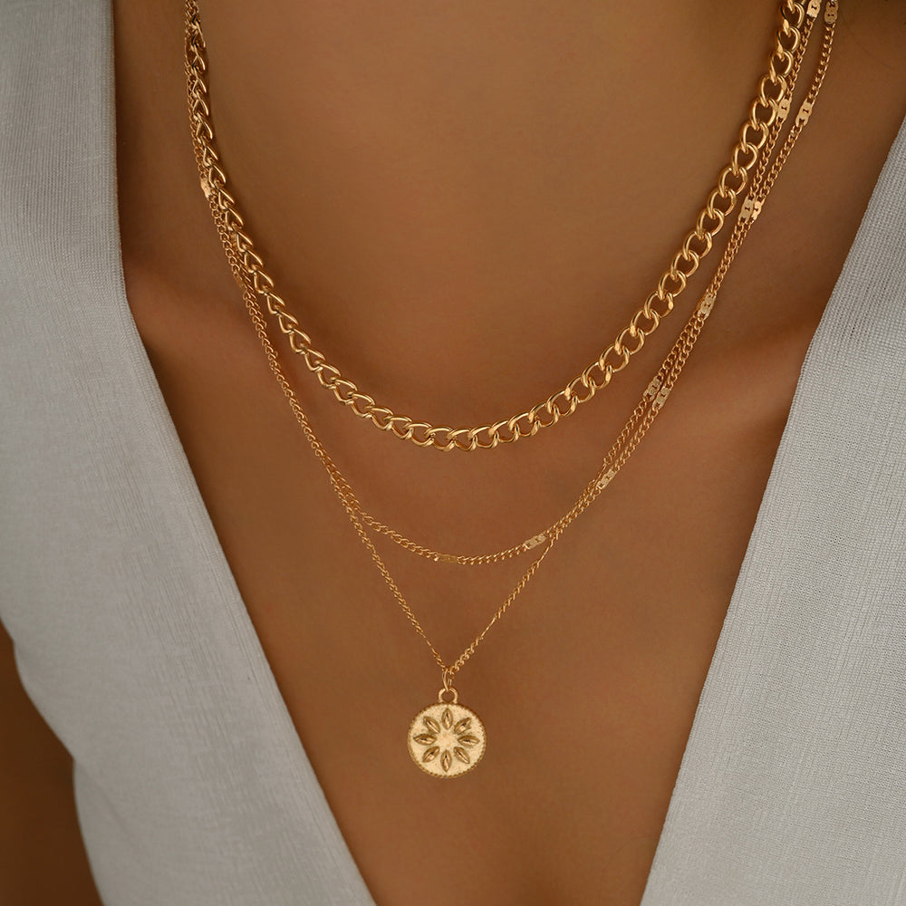 Long sweater chain wholesale european and american cross-border flower clavicle chain hip-hop multi-layered niche high-end necklace for women