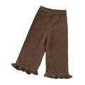 fall/winter new korean style knitted girls' leggings - lace trim wide leg casual pants