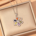 [titanium steel] cross-border popular full zirconium snowflake necklace for women, versatile, fashionable and high-end copper micro-embedded sweater chain jewelry