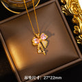 X-01-50 [titanium steel chain copper inlaid zirconium pendant]
