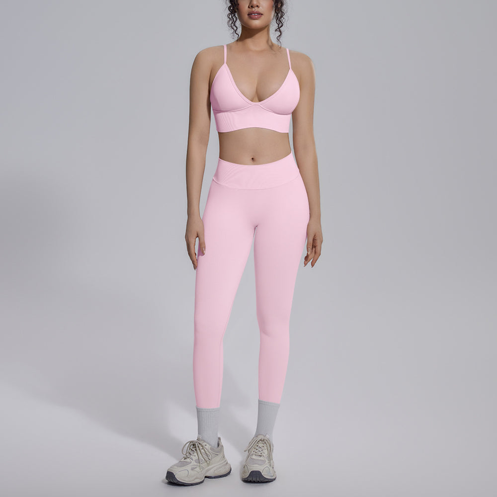 Seamless cross-border yoga set: tummy control, slimming, quick-dry activewear for fitness, outdoor leisure, running, and sports - multi-piece set