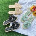 Summer new arrivals: women's fashion pearl & floral flip-flops - perfect for beach, vacation, and everyday wear. versatile, flat, non-slip thong sandals