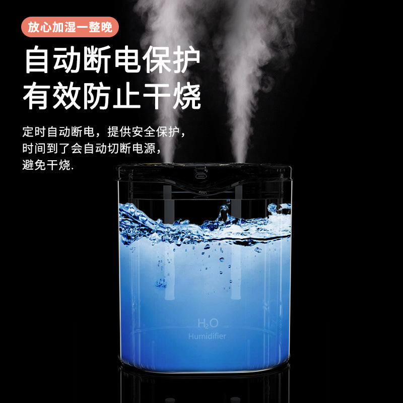 2l dual-spray humidifier, usb large capacity home bedroom office desktop silent water drop humidifier