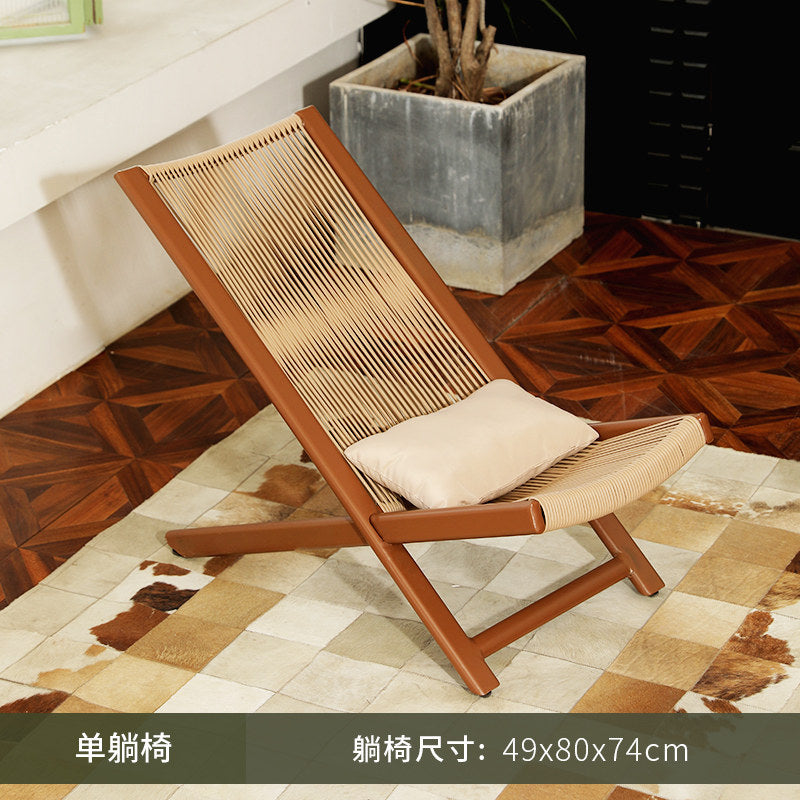 Yunding outdoor lounge chair rattan chair lunch break for home balcony lazy chair sofa waterproofcasual chair courtyard open-air table and chairs