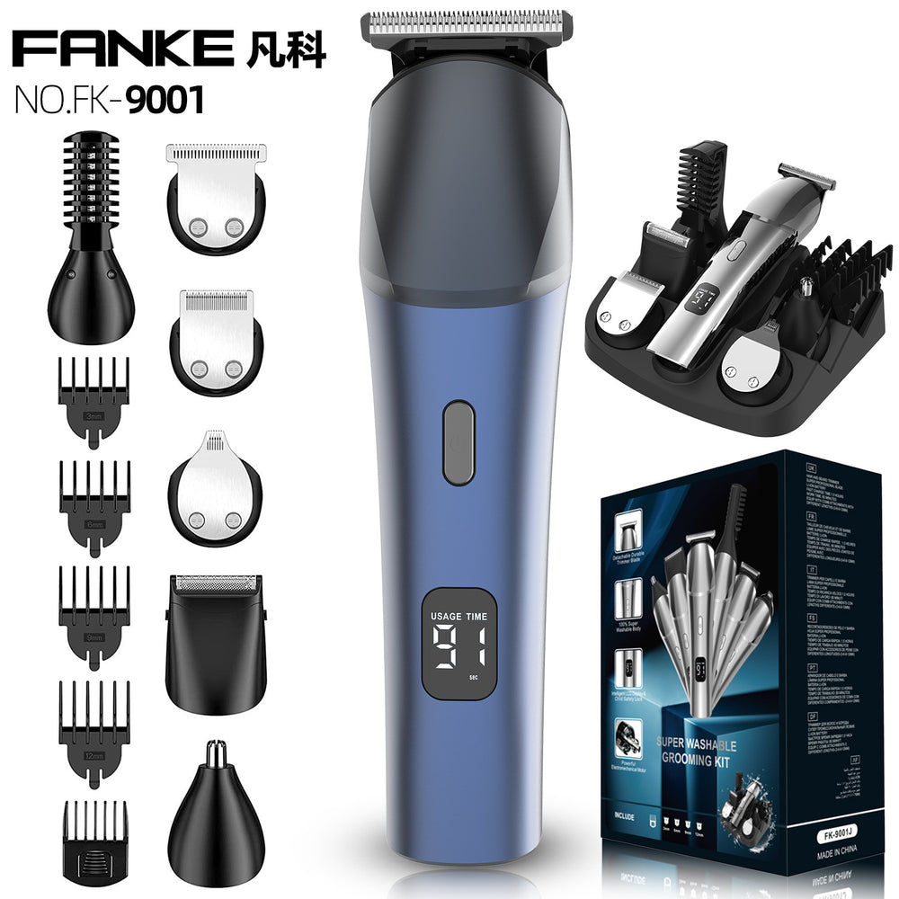 New arrival electric hairdresser suit five-in-one digital display washable electric clipper usb charging engraving push silent design