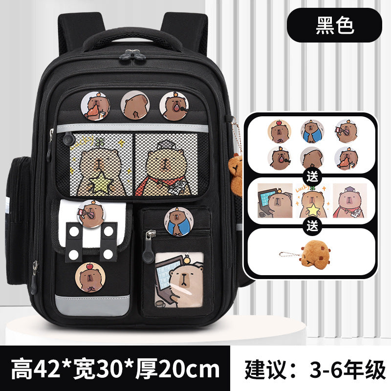 Kapibara new primary school bag, men's and women's 1-3-6 grades, light spine protection, large-capacity children's backpack
