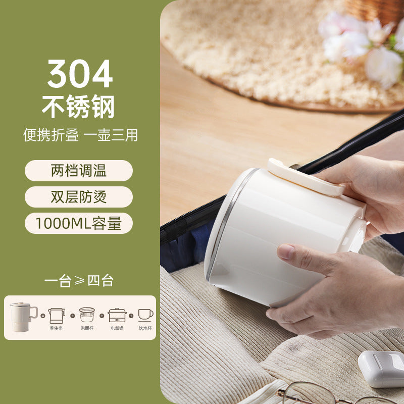 portable foldable kettle travel stainless steel student electric kettle water cup small dormitory gift