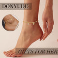 2025 new fashionable light luxury gold 26 letter alphabet gemstone heart anklet