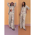 Shipped:  autumn new arrivals - european & american style elegant long-sleeve printed shirt fashion set for independent e-commerce stores