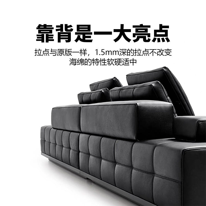 Brand leather half-green genuine leather sofa house living room straight row sofa classy large apartment high-end lawrence sofa
