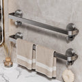 Suction cup towel rack foldable bathroom punch-free bathroom toilet storage rack wall-mounted towel bar single pole hanging rack