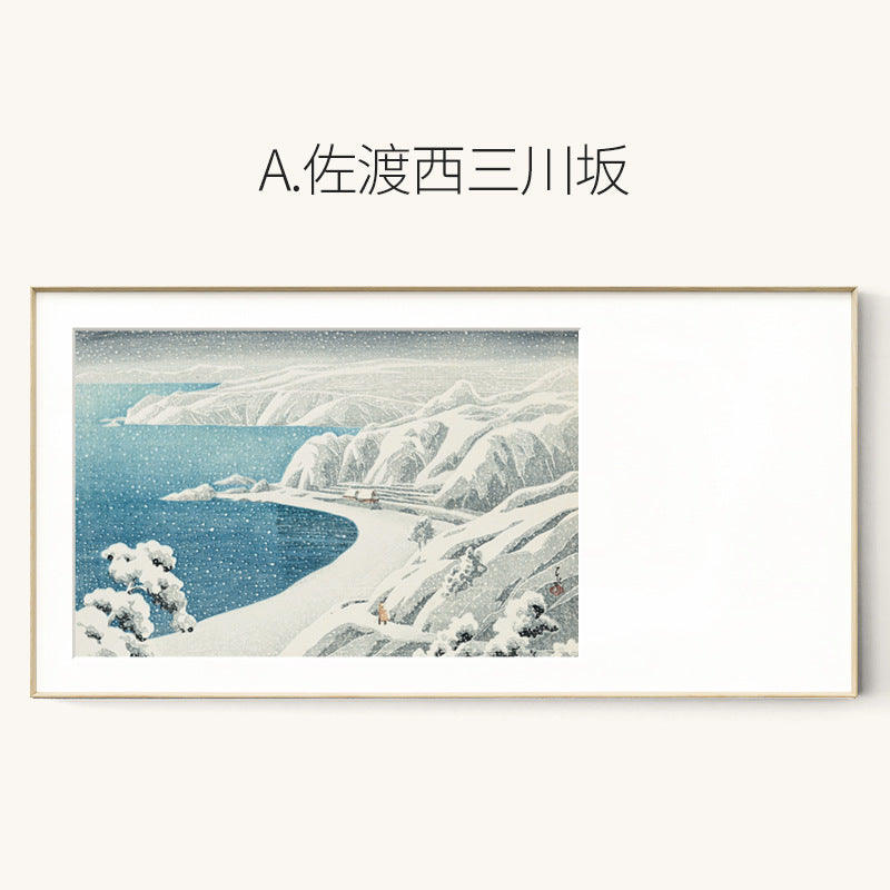 Japanese-style Japanese-style decorative painting Kawase Basu print cardboard painting New Chinese-style Mount Fuji study living room dining room hanging painting