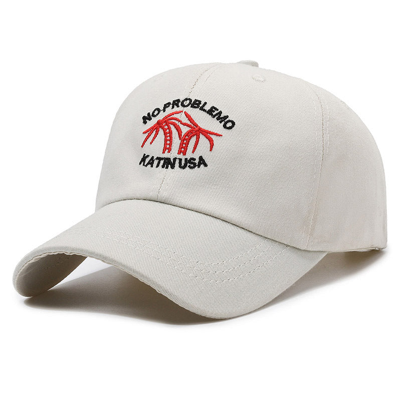 Baseball Cap Men's and Women's Outdoor Coconut Tree Embroidery Sunscreen Cap Fashion Versatile Couple Korean Cap Sun Hat