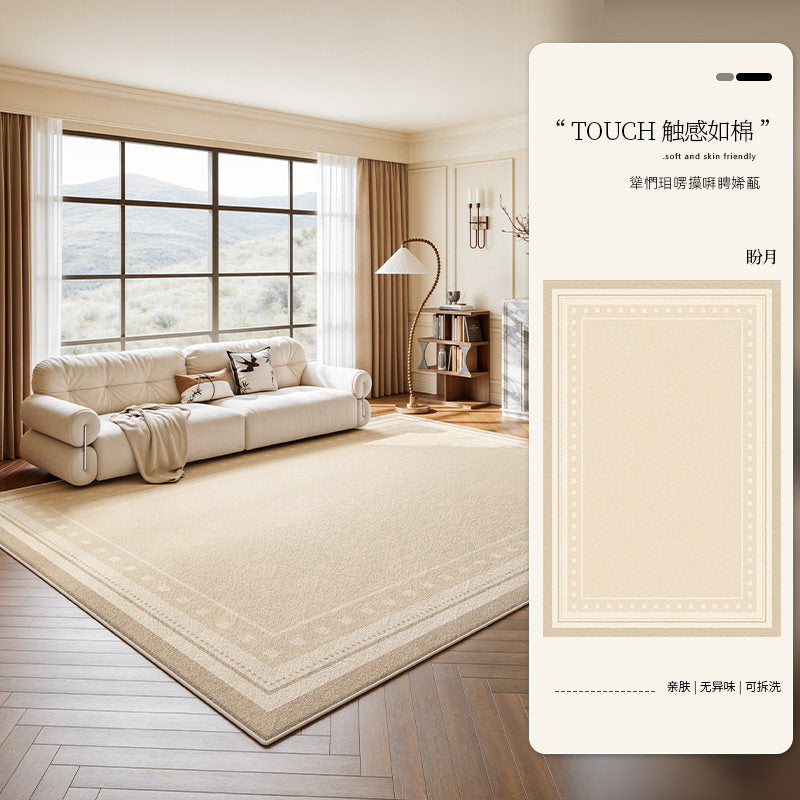 Removable and washable carpet living room new arrival medieval cream style removable double layer for home easy-care soundproof floor mat french style
