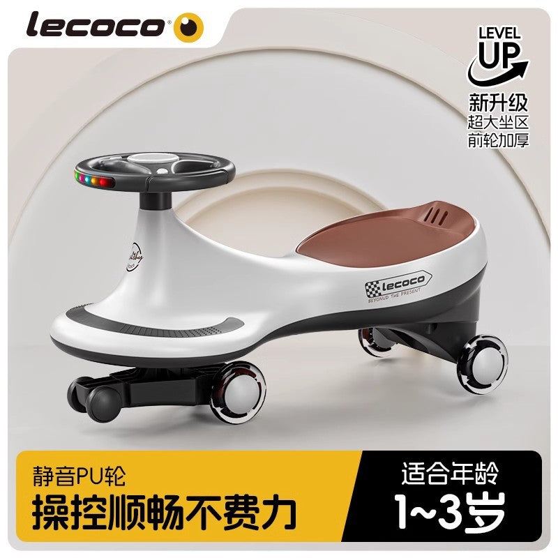 Lecoco Leka children's twisting car anti-rollover yo car universal wheel Niuniu car 1-3 years old baby twisting car