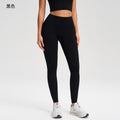 Women's yoga pants with pockets - wearable outdoors, cycling, fitness, cropped length, butt-lifting, tummy control, sports leggings - model yg-1013