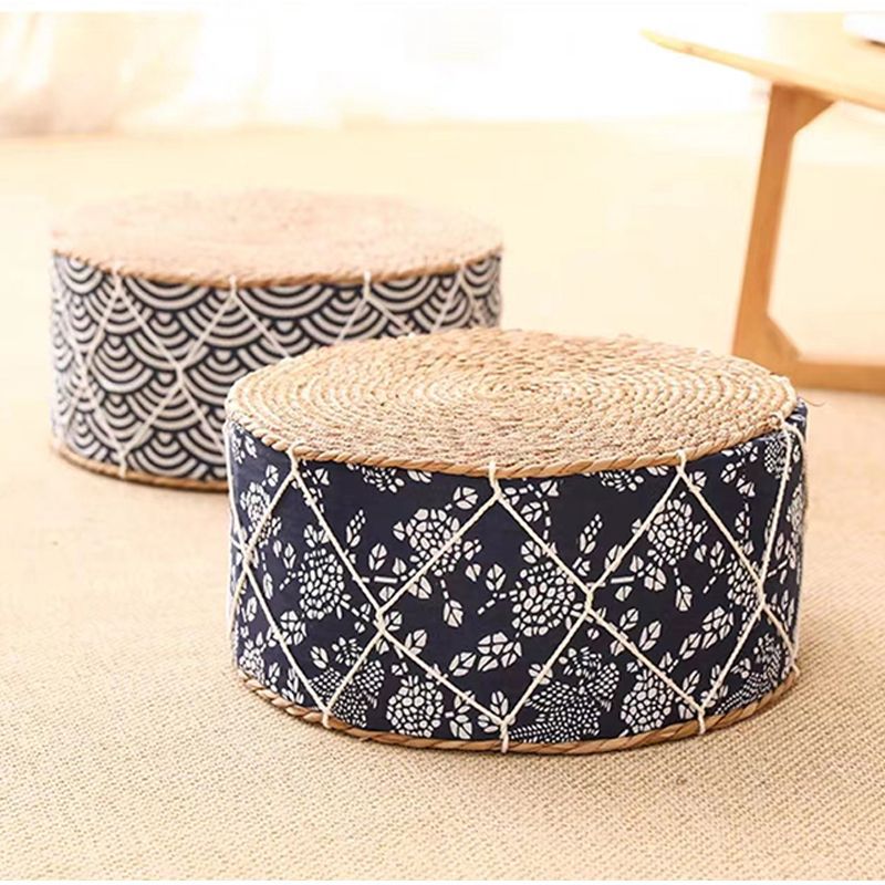 Straw mat thickened futon tatami cushion living room for home low stool round bay window small stool footrest seat