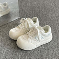 Autumcasual sneakers for women 2026new arrivalthick solewhite shoes with skirt thin canvas shoes niche style bread shoes