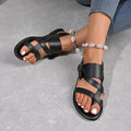 Fashionexportplus size buckle flats sandals women's cross-border retro one-piece buckle beach sandals sandals