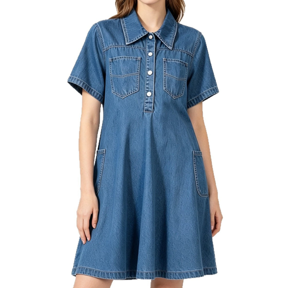 Amazon  denim dress summer thin short sleeve fashionable fashionable work clothing short sleeve new style
