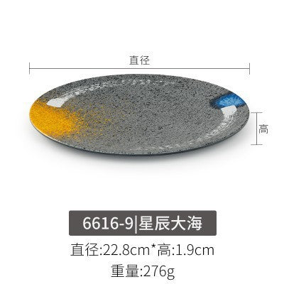 Melamine plate japanese plastic barbecue plate imitation porcelain round flat plate barbecue plate restaurant hot pot tableware dish plate commercial
