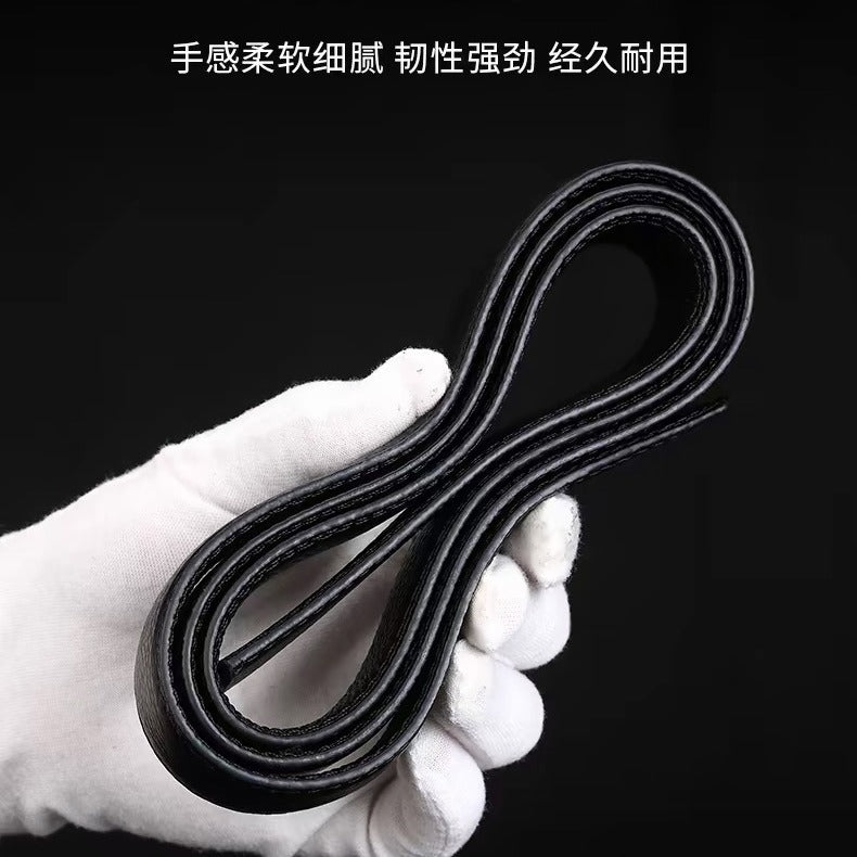 Belt without head genuine leather men automatic buckle pin buckle headless belt first layer pure cowhide buckleless trouser belt strip new arrival