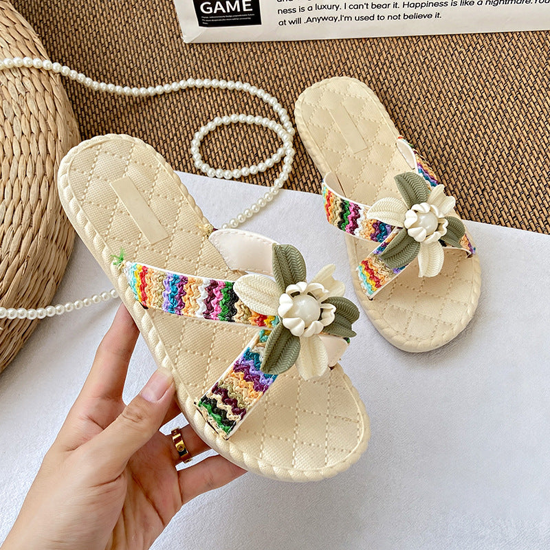 Trendy floral slides for women - new summer collection: unique design, non-slip soft sole, perfect for beach & pool