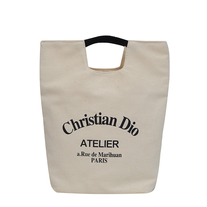 Hand carry out literary canvas to work makeup mommy bag student lunch box bag portable bucket bento casual cloth bag