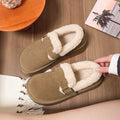 Thick sole birkenstock shoes women's fleece-linedthickened slip-on women's shoes 2025new arrivalwinter cotton shoes snow boots furry shoes