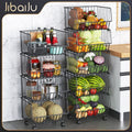 Jibaige kitchen vegetable basket storage rack floor-standing multi-layer fruit and vegetable storage multi-functional oven microwave pot rack