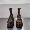 fall/winter new arrival: bestselling thick-soled, versatile, comfortable, chic, and stylish retro leopard print slim-fit boots for women (export quality)