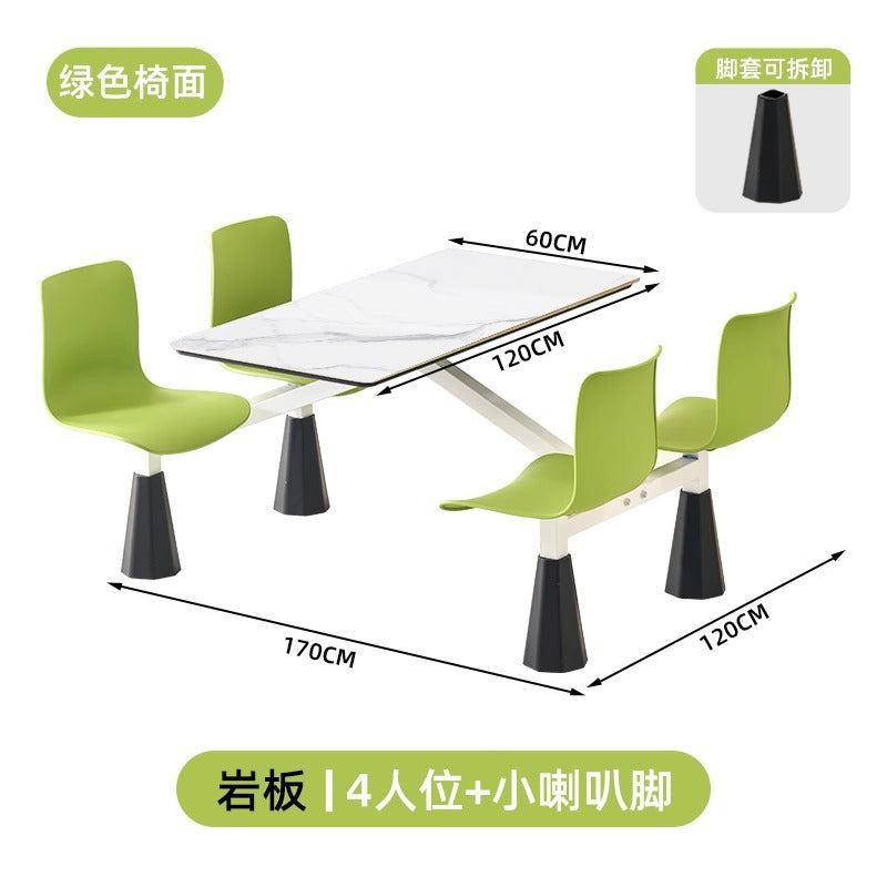 Company school canteen dining table and chair combination staff and students 4 people 6 people dining room table and chair commercial dining table and chair conjoined